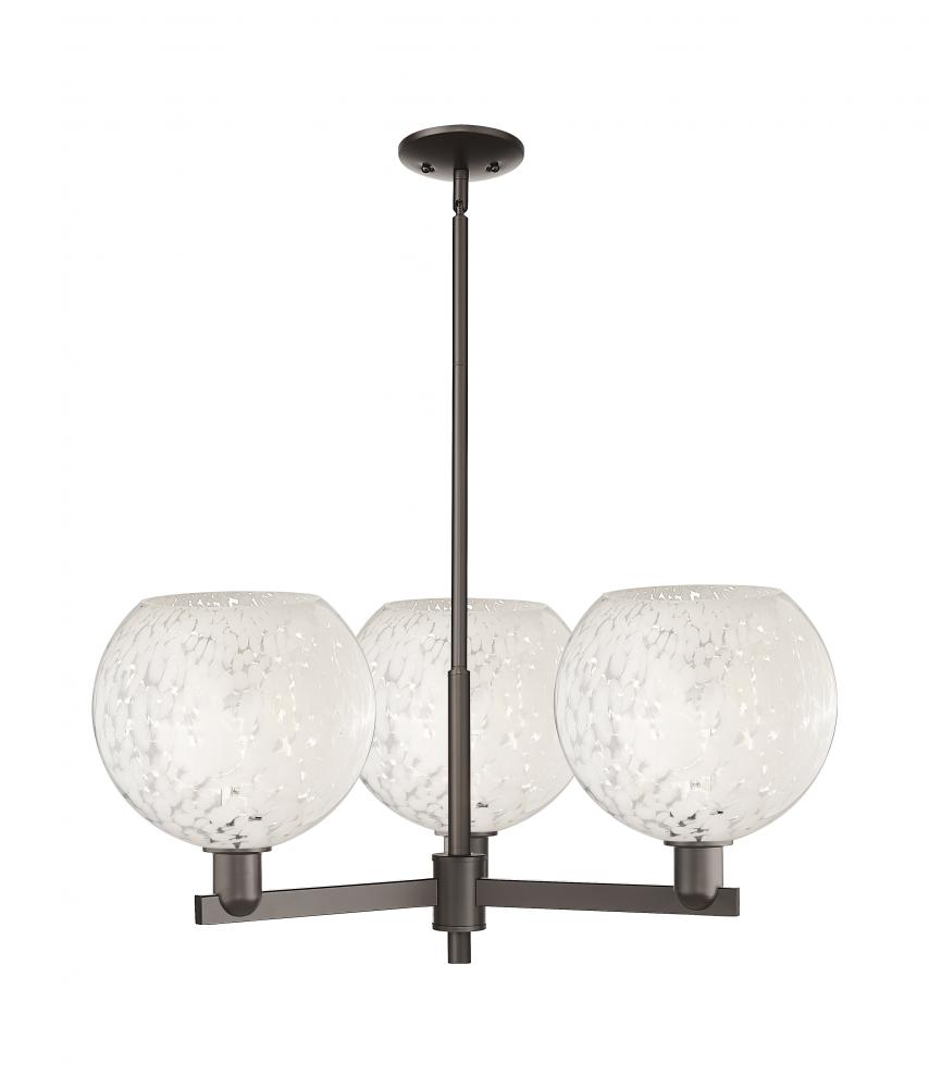 White Mouchette - 3 Light - 32 inch - Oil Rubbed Bronze - Stem hung - Pendant