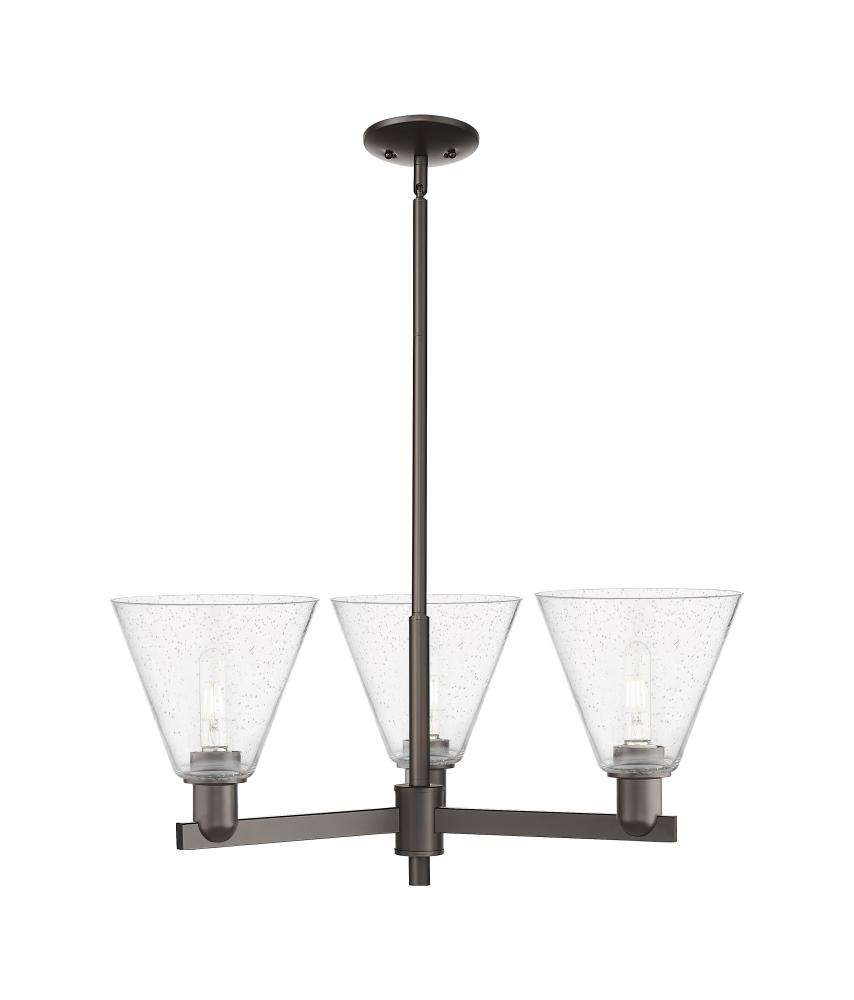 Berkshire Glass - 3 Light - 30 inch - Oil Rubbed Bronze - Stem hung - Pendant