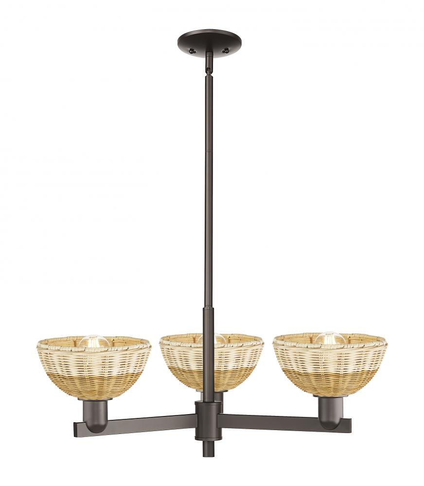 Natural Ballston Dome - 3 Light - 18 inch - Oil Rubbed Bronze - Pendant