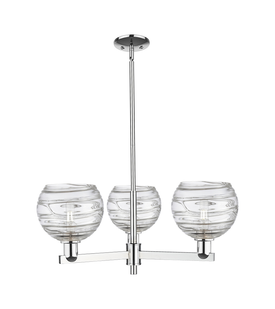 Athens Deco Swirl - 3 Light - 30 inch - Polished Chrome - Stem hung - Pendant