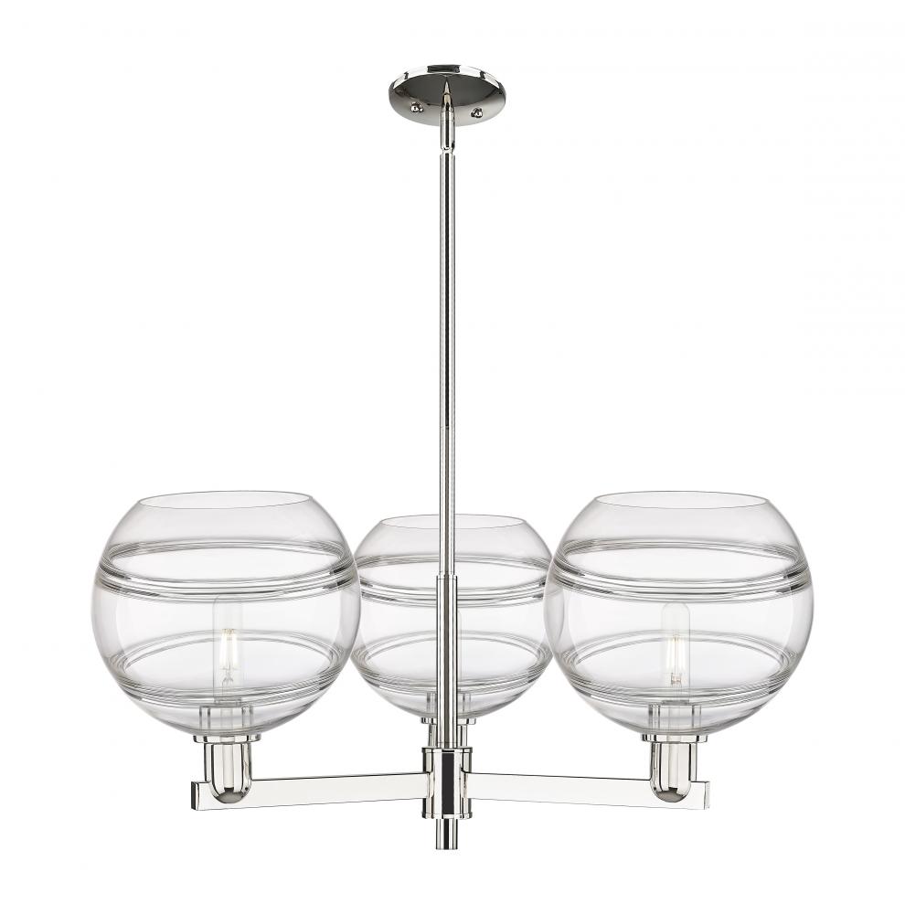 Rochester - 3 Light - 32 inch - Polished Nickel - Stem hung - Pendant