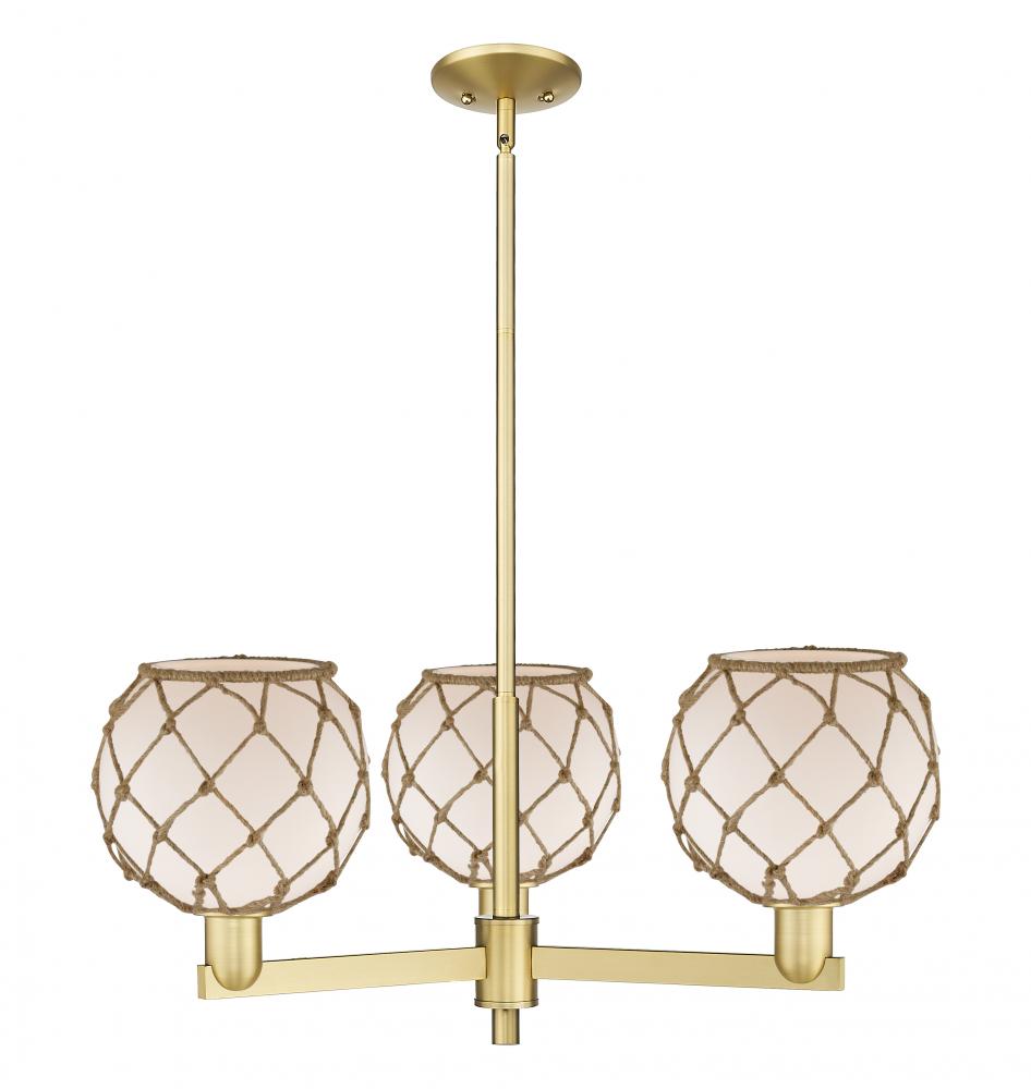 Farmhouse Rope - 3 Light - 30 inch - Satin Gold - Stem hung - Pendant