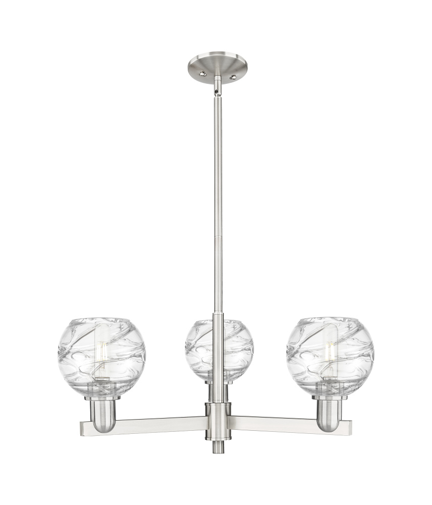 Athens Deco Swirl - 3 Light - 18 inch - Satin Nickel - Pendant