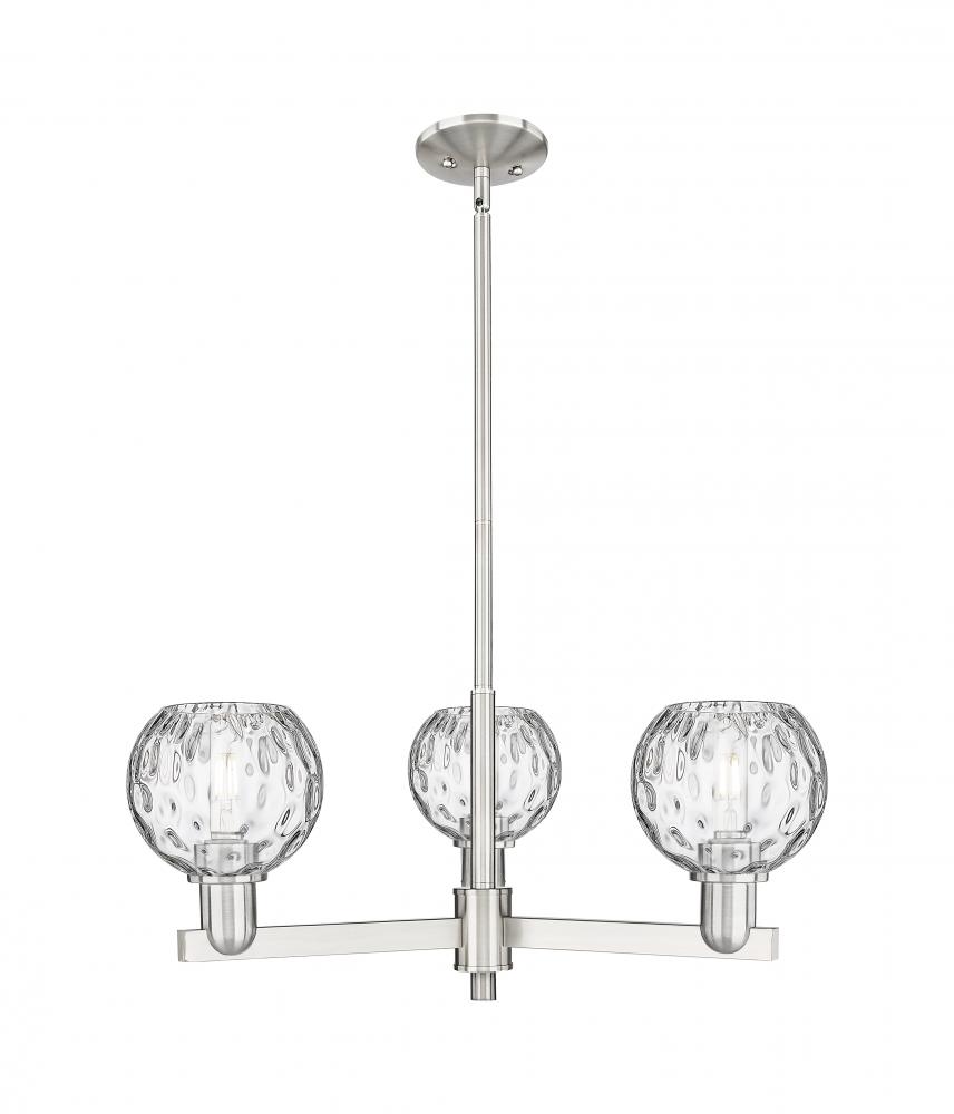 Athens Water Glass - 3 Light - 28 inch - Satin Nickel - Stem hung - Pendant