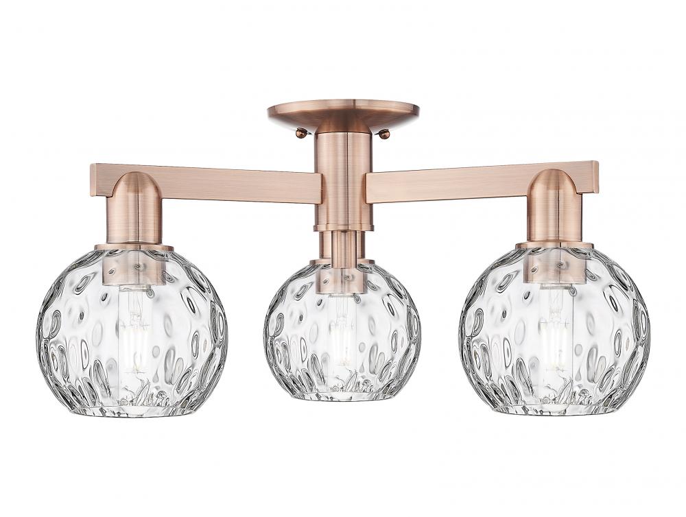 Athens Water Glass - 3 Light - 24 inch - Antique Copper - Semi-Flush Mount