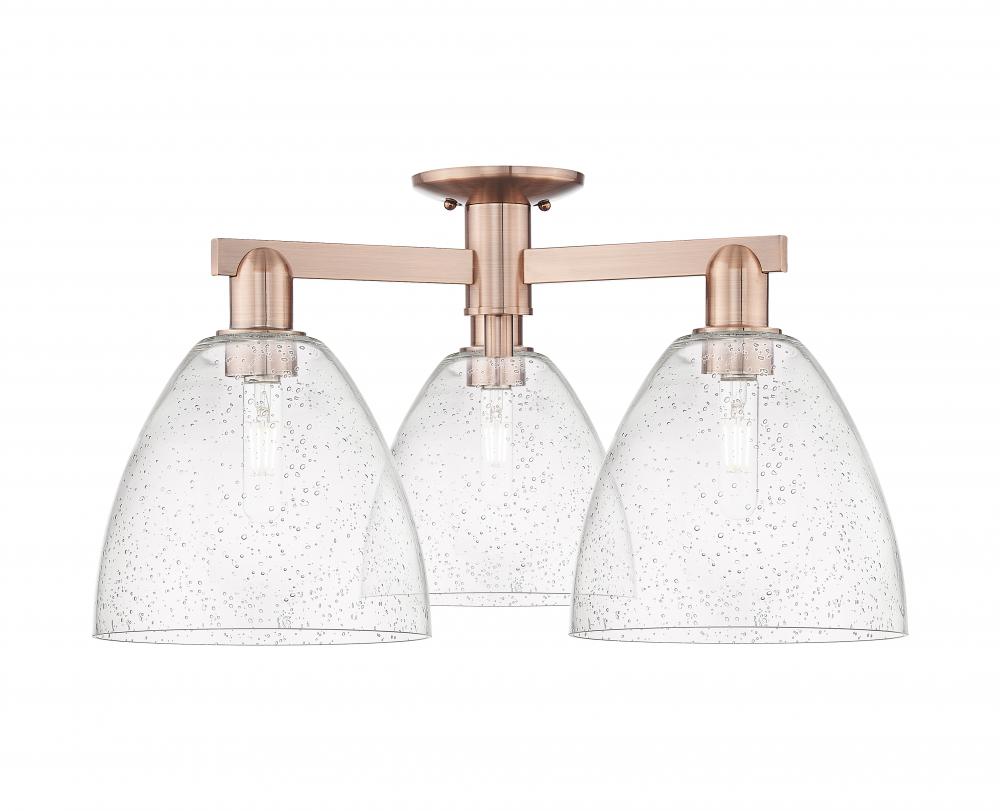 Bristol - 3 Light - 27 inch - Antique Copper - Semi-Flush Mount