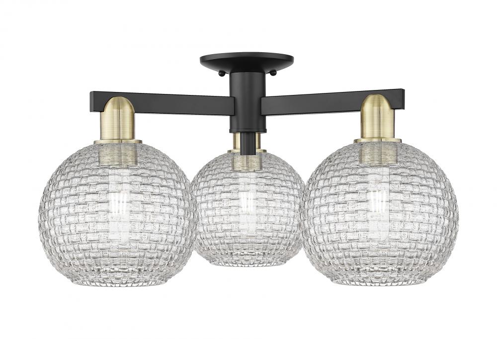 Athens - 3 Light - 26 inch - Black Antique Brass - Semi-Flush Mount