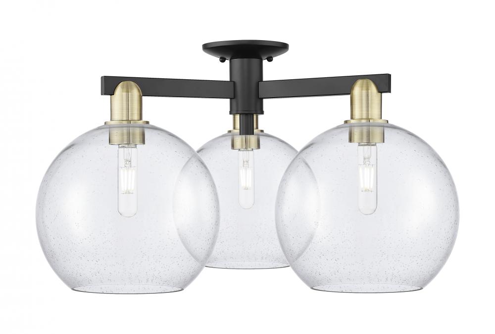 Athens - 3 Light - 28 inch - Black Antique Brass - Semi-Flush Mount