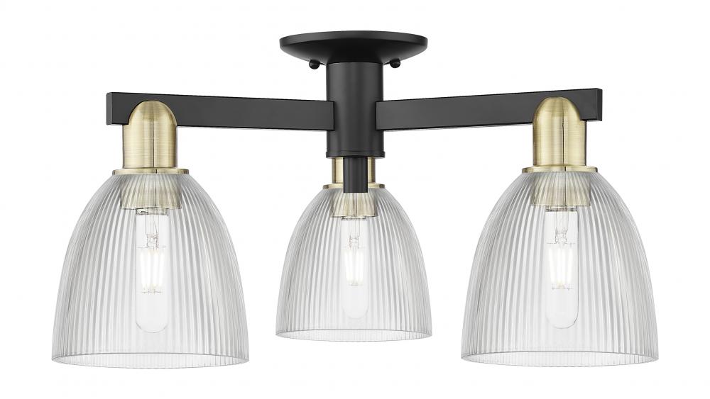 Castile - 3 Light - 24 inch - Black Antique Brass - Semi-Flush Mount