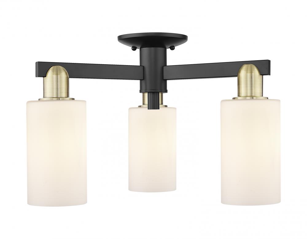 Clymer - 3 Light - 21 inch - Black Antique Brass - Semi-Flush Mount