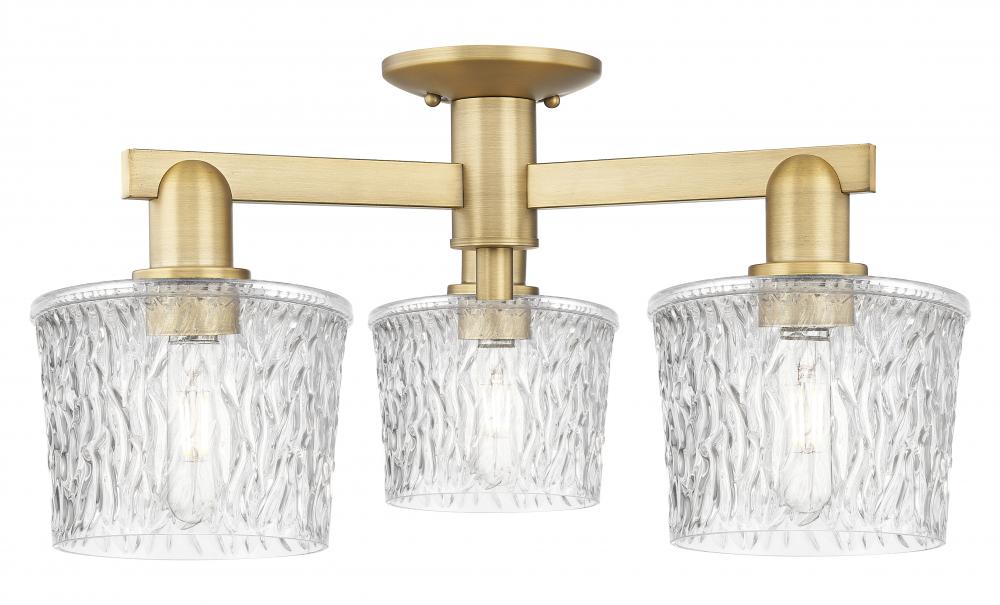 Niagara - 3 Light - 24 inch - Brushed Brass - Semi-Flush Mount