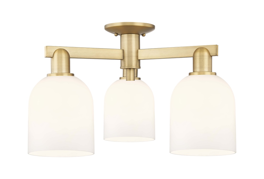 Bella - 3 Light - 23 inch - Brushed Brass - Semi-Flush Mount