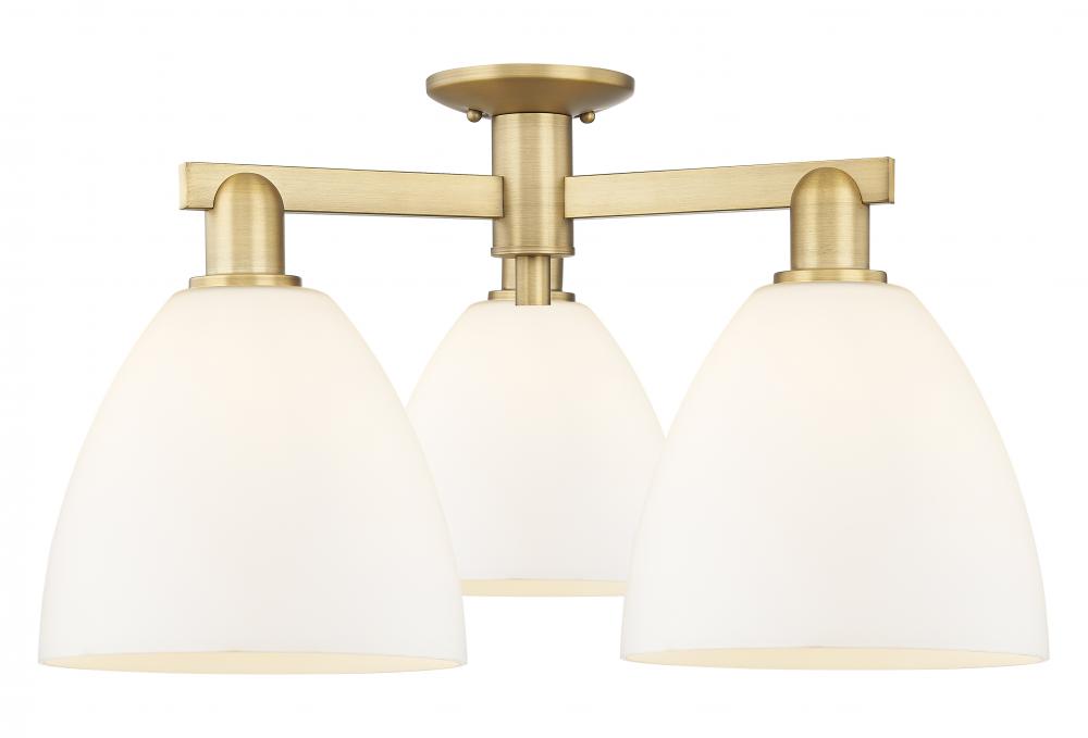 Bristol - 3 Light - 27 inch - Brushed Brass - Semi-Flush Mount