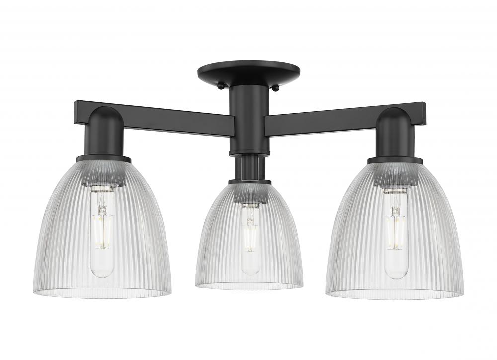 Castile - 3 Light - 24 inch - Matte Black - Semi-Flush Mount