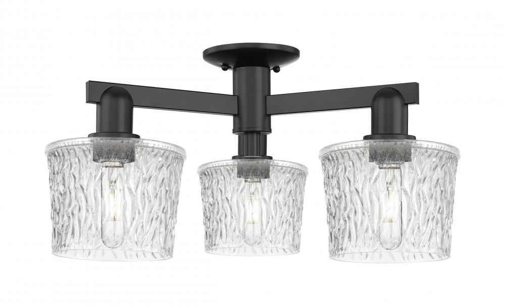 Niagara - 3 Light - 24 inch - Matte Black - Semi-Flush Mount