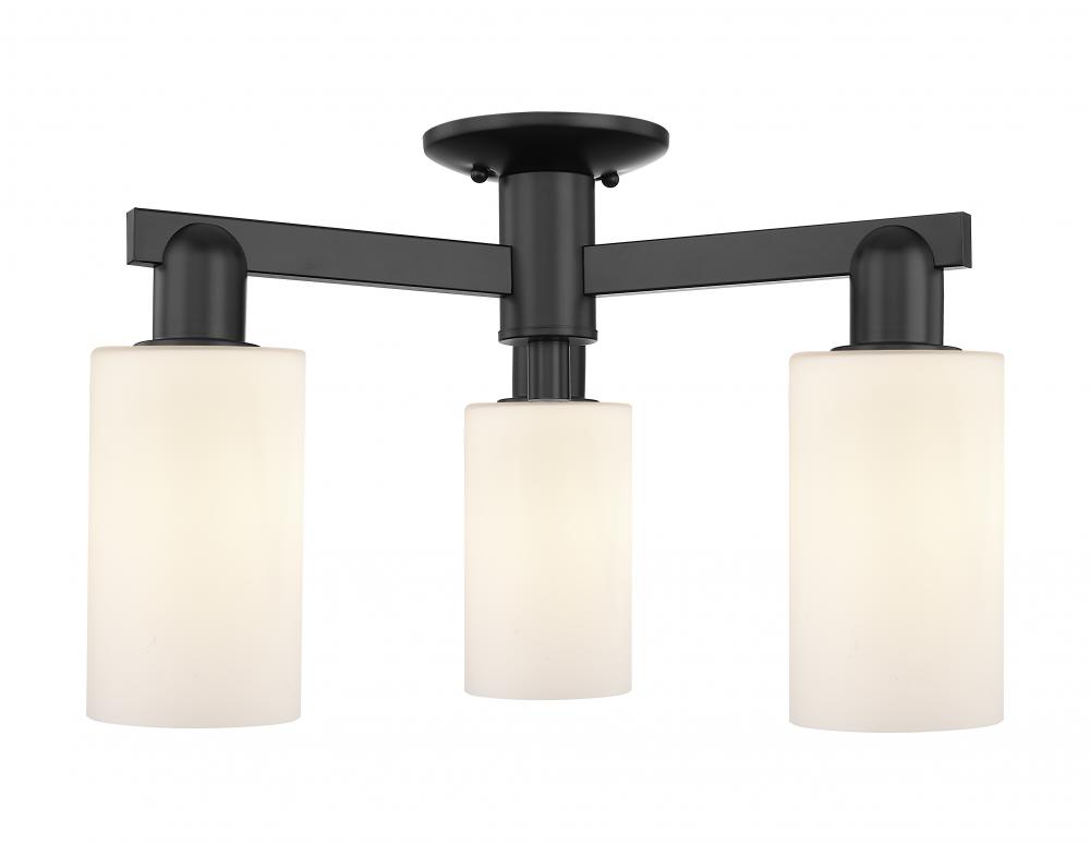 Clymer - 3 Light - 21 inch - Matte Black - Semi-Flush Mount