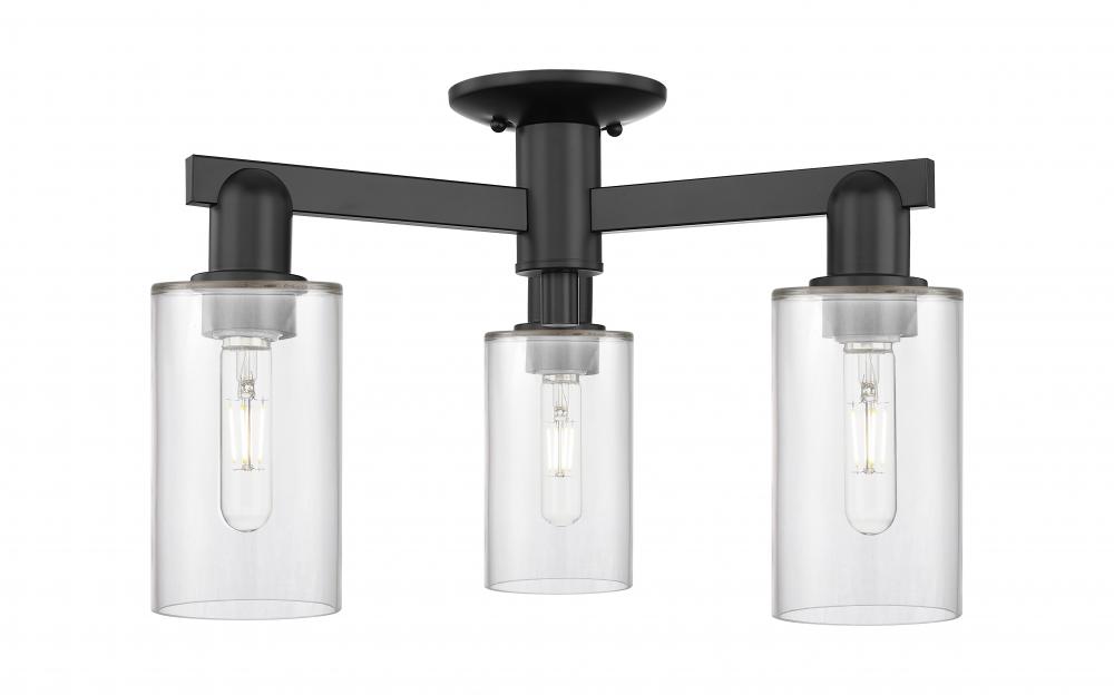 Clymer - 3 Light - 21 inch - Matte Black - Semi-Flush Mount