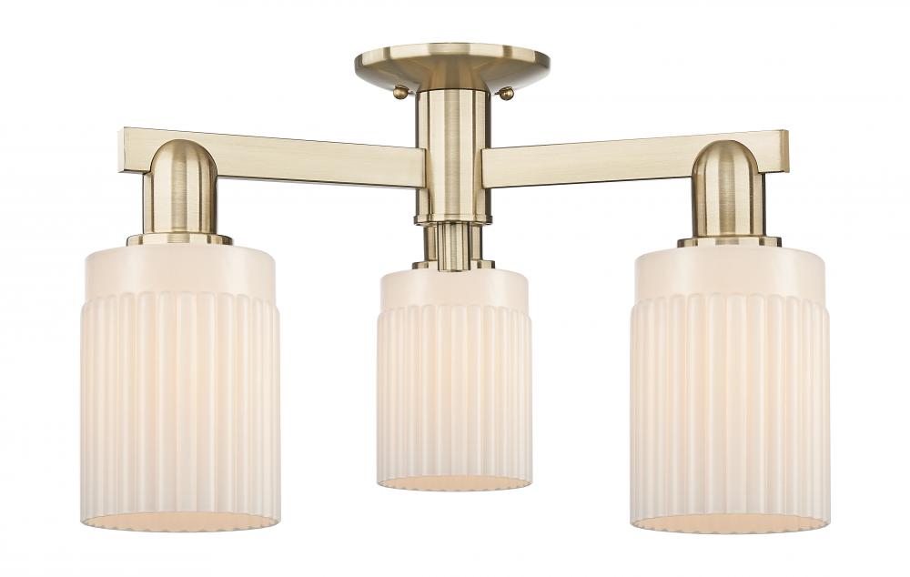 Hadley - 3 Light - 22 inch - Champagne Bronze - Semi-Flush Mount