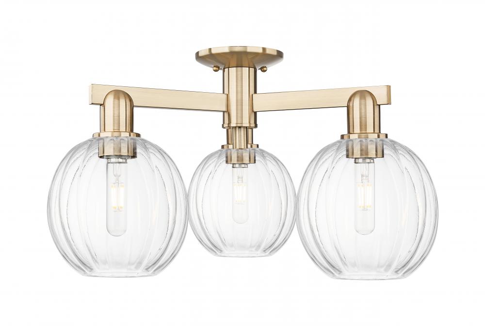 Preston Globe - 3 Light - 6 inch - Champagne Bronze - Semi-Flush Mount