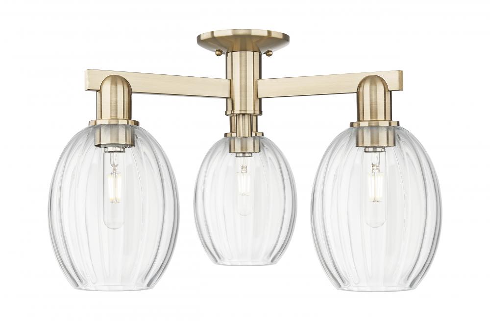 Preston Bulb - 3 Light - 6 inch - Champagne Bronze - Semi-Flush Mount