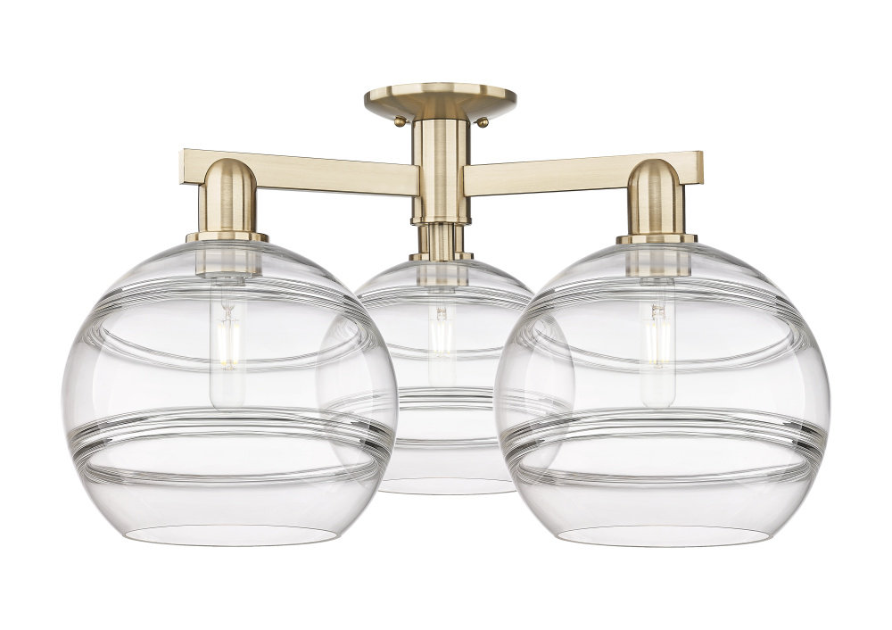 Rochester - 3 Light - 28 inch - Champagne Bronze - Semi-Flush Mount