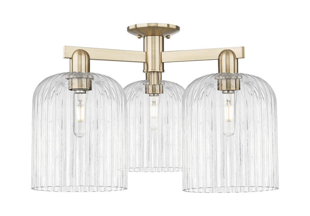 Bridal Veil - 3 Light - 26 inch - Champagne Bronze - Semi-Flush Mount