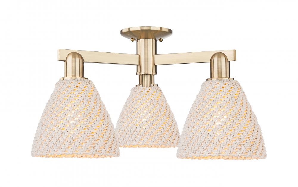 Bristol Natural - 3 Light - 6 inch - Champagne Bronze - Semi-Flush Mount