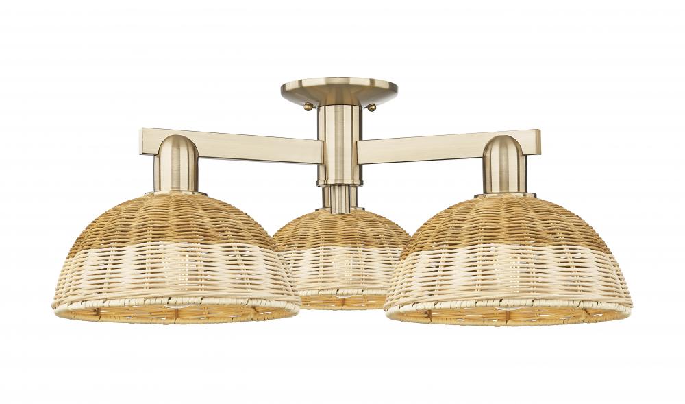 Bristol Natural II - 3 Light - 27 inch - Champagne Bronze - Semi-Flush Mount