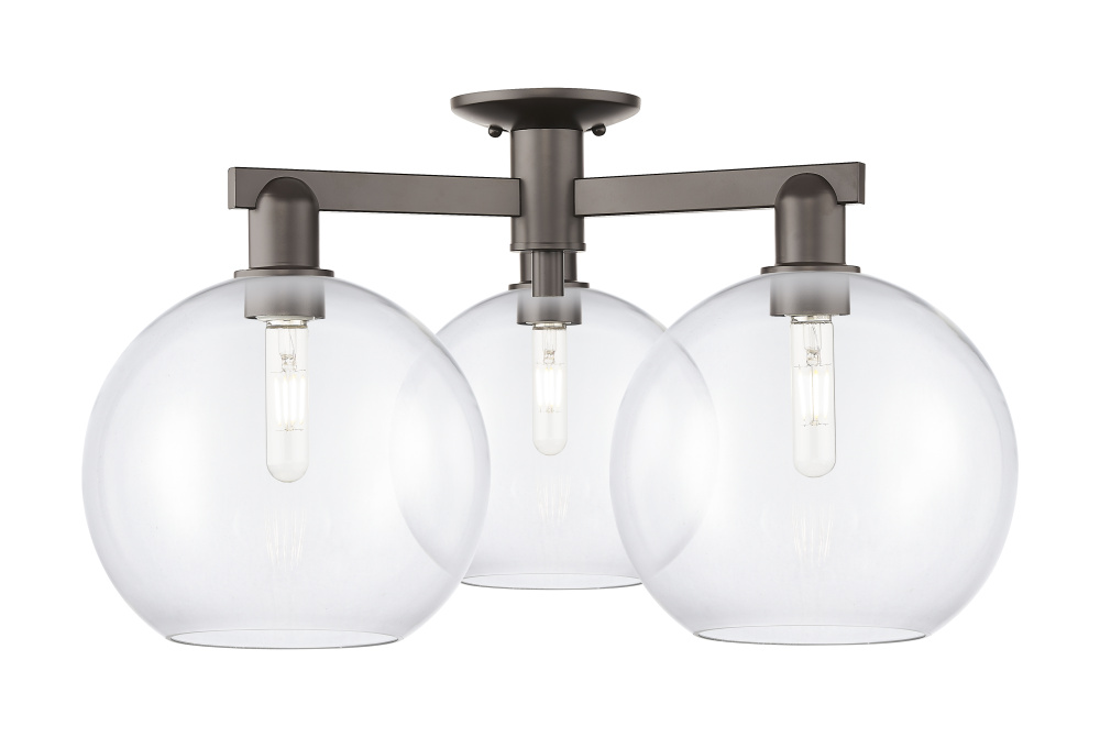 Athens - 3 Light - 28 inch - Oil Rubbed Bronze - Semi-Flush Mount