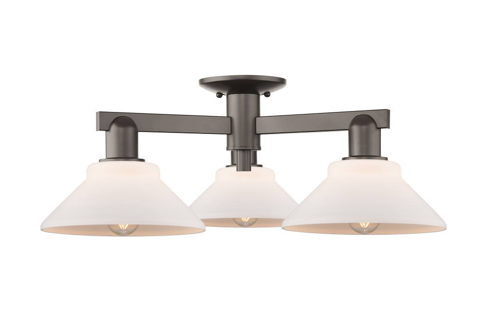 Orwell - 3 Light - 26 inch - Oil Rubbed Bronze - Semi-Flush Mount