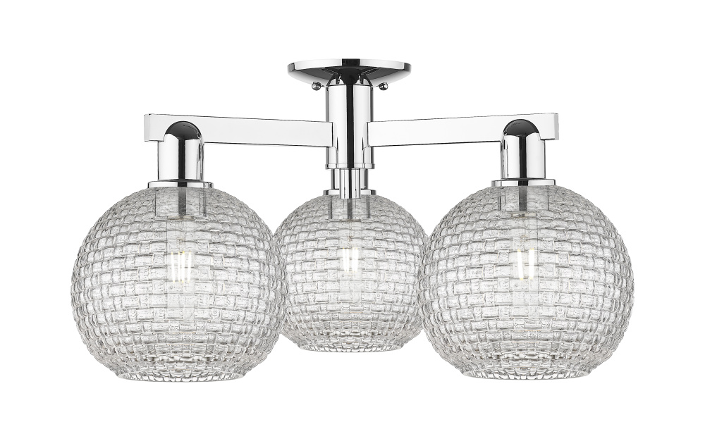 Athens - 3 Light - 26 inch - Polished Chrome - Semi-Flush Mount