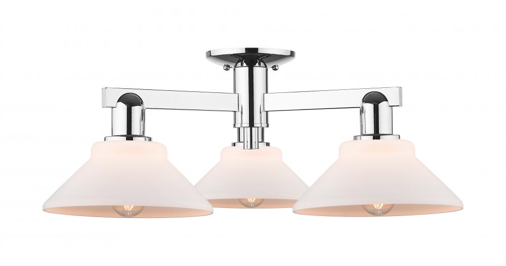 Orwell - 3 Light - 26 inch - Polished Chrome - Semi-Flush Mount