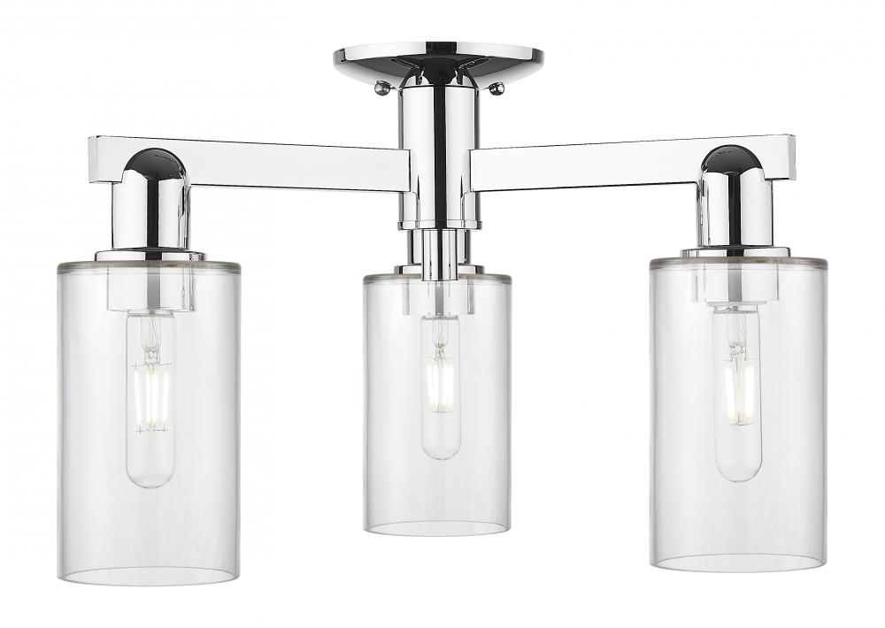 Clymer - 3 Light - 21 inch - Polished Chrome - Semi-Flush Mount