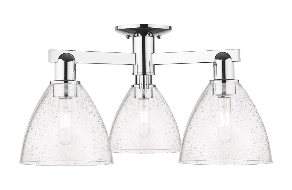 Bristol - 3 Light - 25 inch - Polished Chrome - Semi-Flush Mount