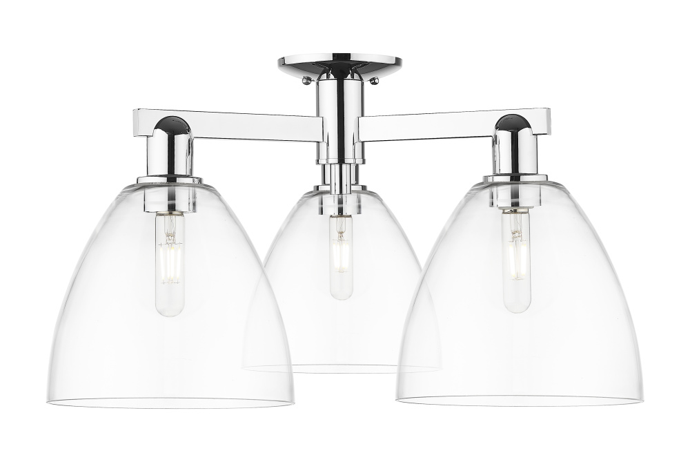 Bristol - 3 Light - 27 inch - Polished Chrome - Semi-Flush Mount