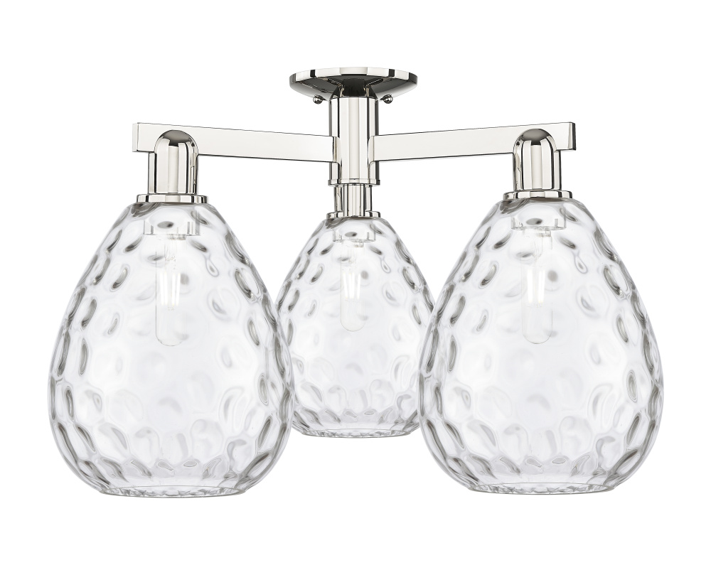 Waverly - 3 Light - 26 inch - Polished Nickel - Semi-Flush Mount