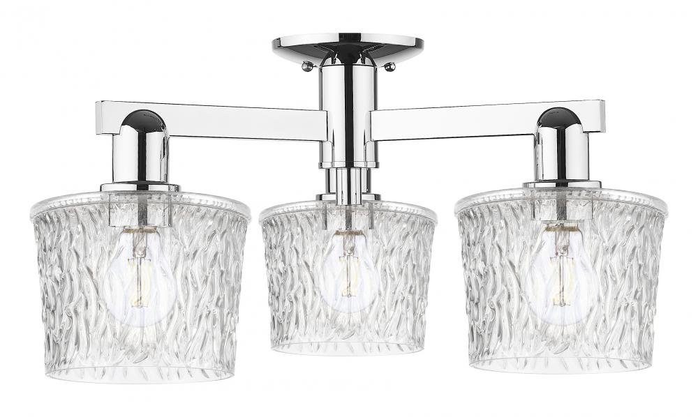 Niagara - 3 Light - 24 inch - Polished Nickel - Semi-Flush Mount