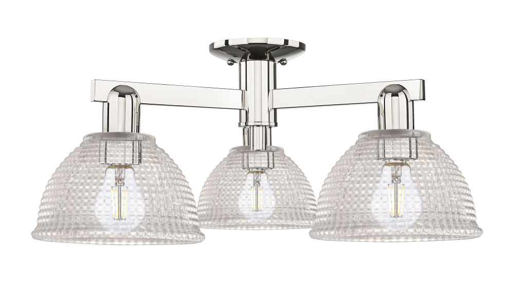 Arietta - 3 Light - 26 inch - Polished Nickel - Semi-Flush Mount