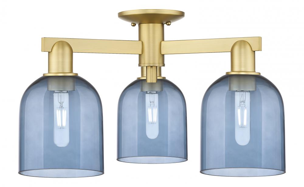 Bella - 3 Light - 23 inch - Satin Gold - Semi-Flush Mount