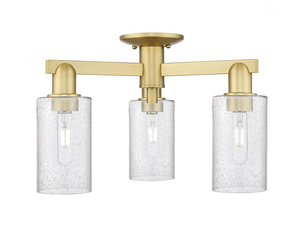 Clymer - 3 Light - 21 inch - Satin Gold - Semi-Flush Mount