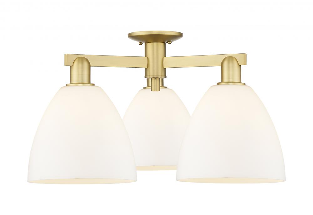 Bristol - 3 Light - 27 inch - Satin Gold - Semi-Flush Mount