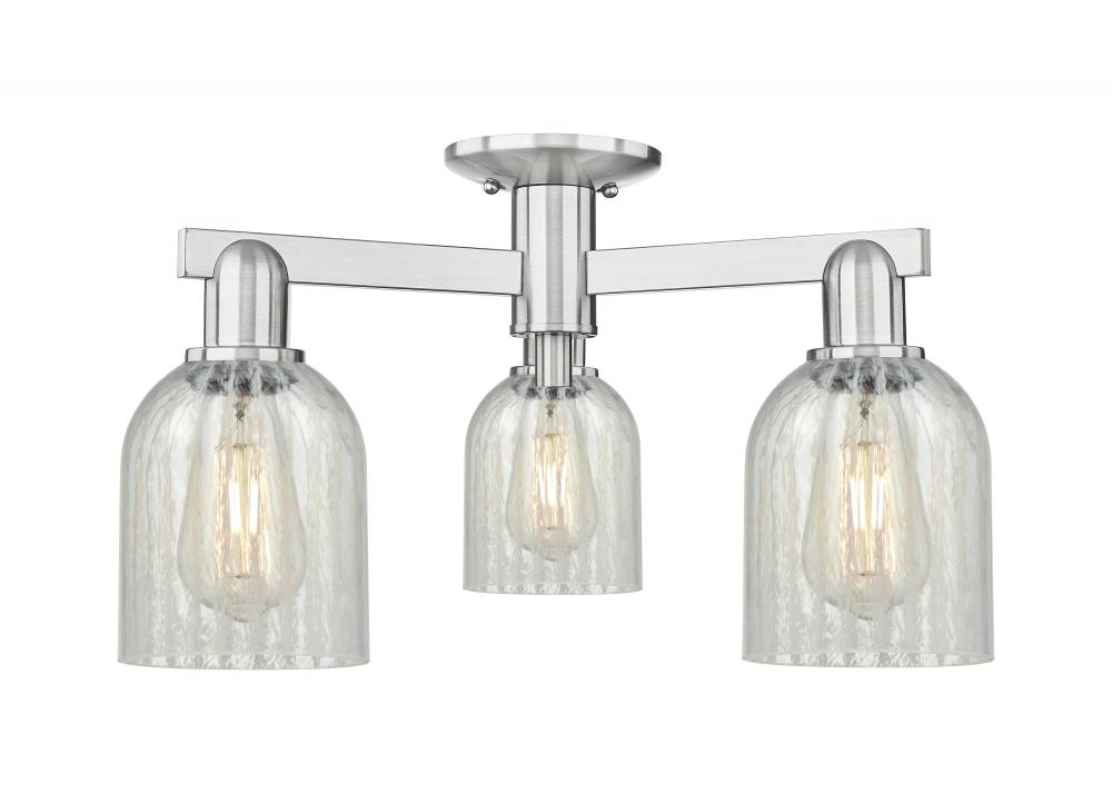 Caledonia - 3 Light - 23 inch - Brushed Satin Nickel - Semi-Flush Mount