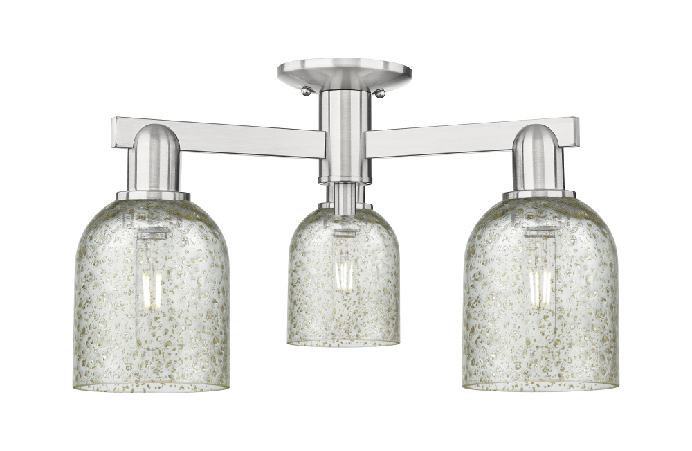 Caledonia - 3 Light - 23 inch - Brushed Satin Nickel - Semi-Flush Mount