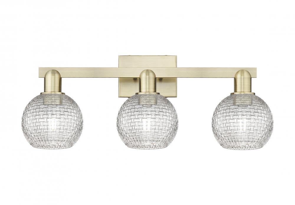 Athens - 3 Light - 25 inch - Antique Brass - Bath Vanity Light