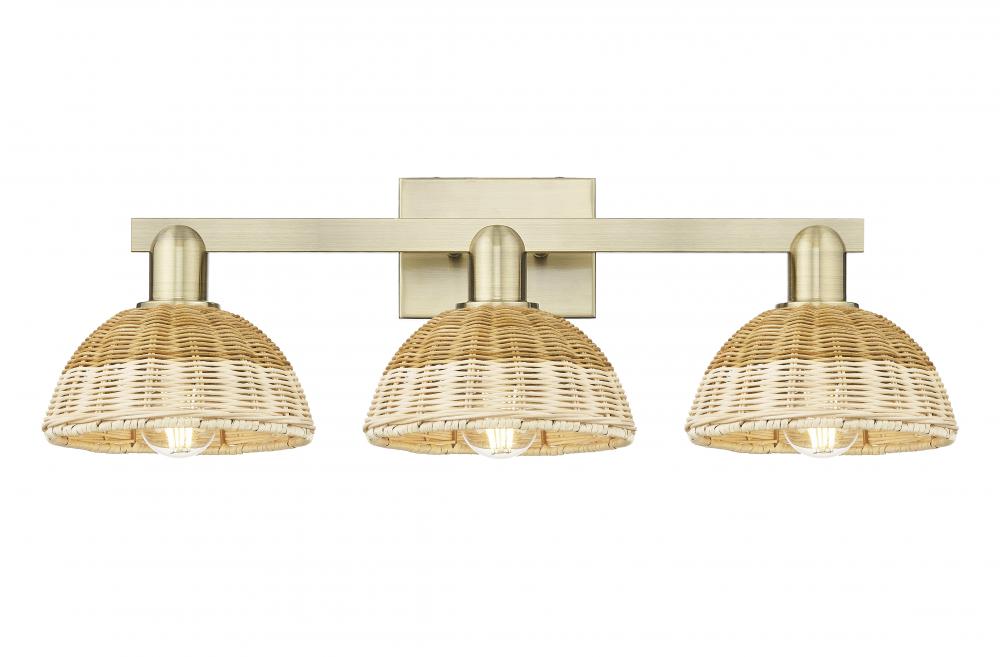 Natural Ballston Dome - 3 Light - 26 inch - Antique Brass - Bath Vanity Light