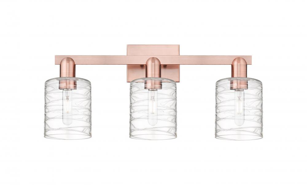 Cobbleskill - 3 Light - 24 inch - Antique Copper - Bath Vanity Light