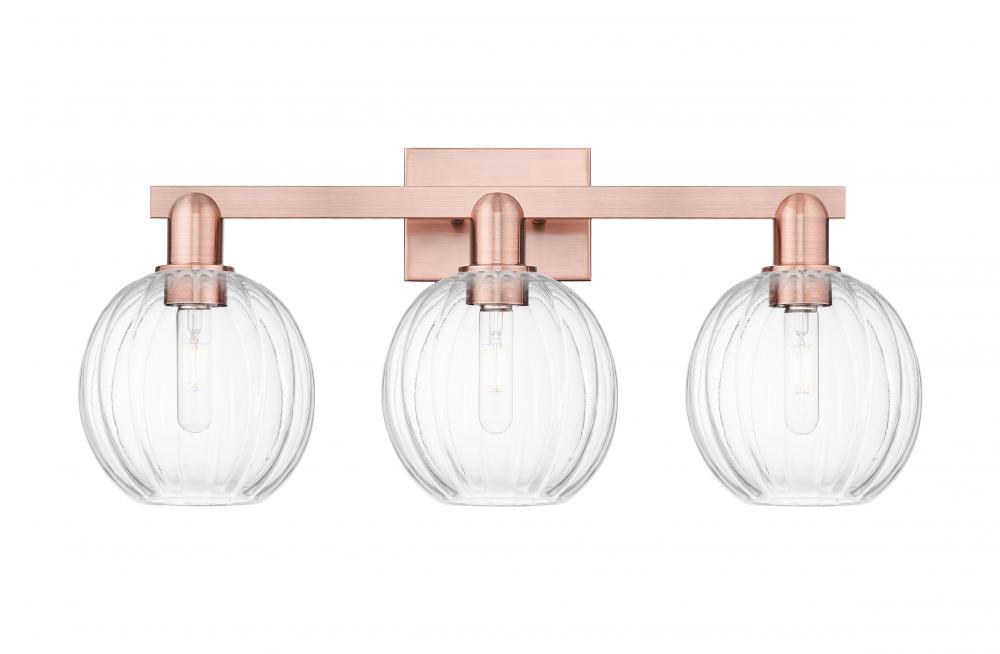 Preston Globe - 3 Light - 26 inch - Antique Copper - Bath Vanity Light