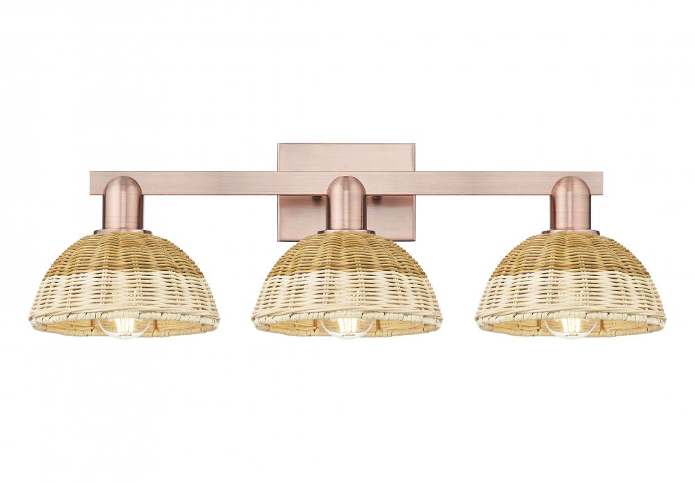 Natural Ballston Dome - 3 Light - 26 inch - Antique Copper - Bath Vanity Light