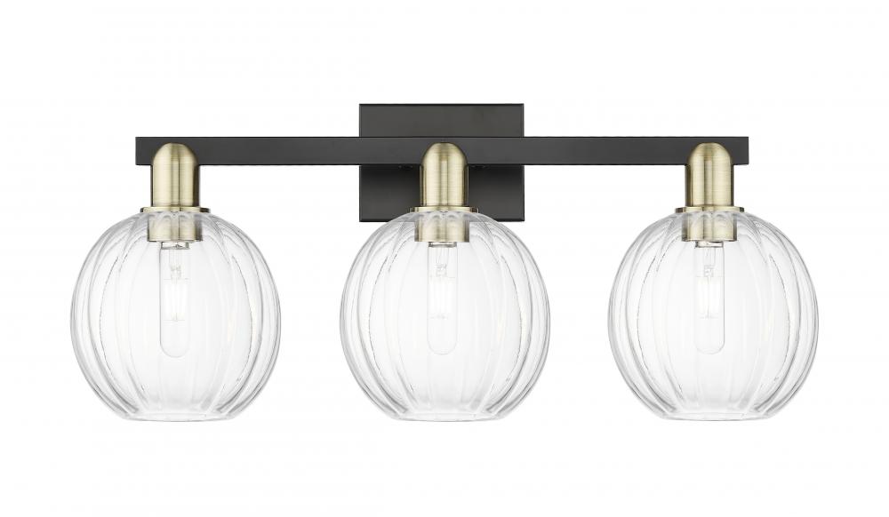 Preston Globe - 3 Light - 26 inch - Black Antique Brass - Bath Vanity Light