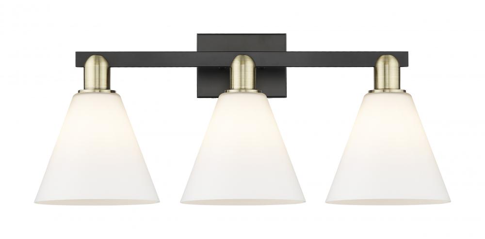 Berkshire - 3 Light - 26 inch - Black Antique Brass - Bath Vanity Light